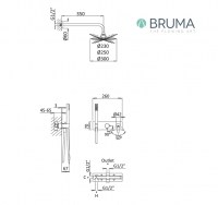 SISTEMA DUCHA EMPOTRADO LEAF BRUMA